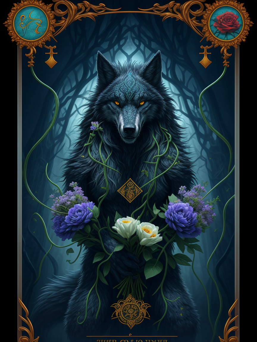 20786-707525981-feral wolf + magical + symmetrical + symmetry + flower bouquet + bright blue vines + detailed intricate ink illustration + symbo.png